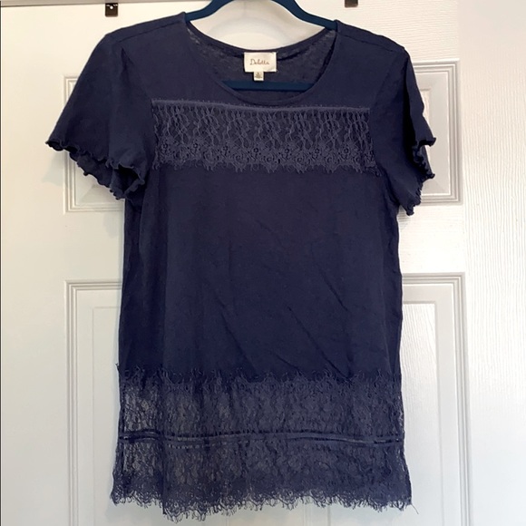 Anthropologie Deletta Linen and Lace Tee - Picture 2 of 8